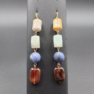 Copper Carnelian Sodalite Amazonite Handmade Earrings B806